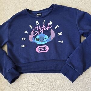 Disney Stitch 626 Cropped Sweatshirt Small Oversized Fits Medium Large